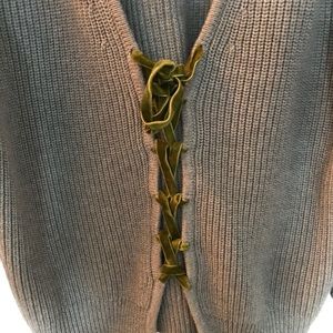 Cute beck split sweater with lace up detail